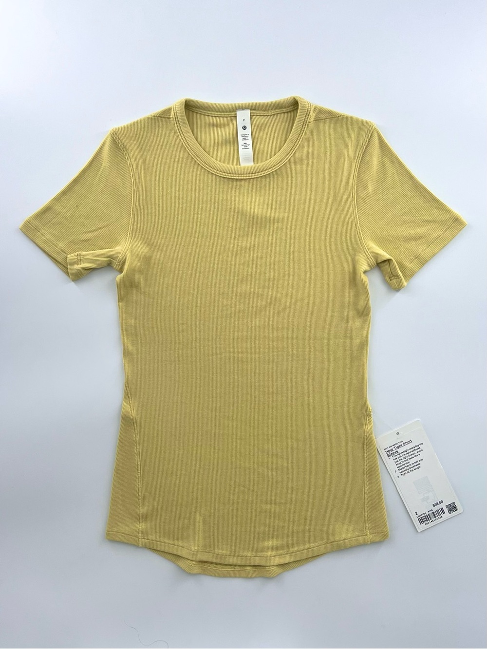 Lululemon Yellow Hold Tight Short Sleeve Size 2